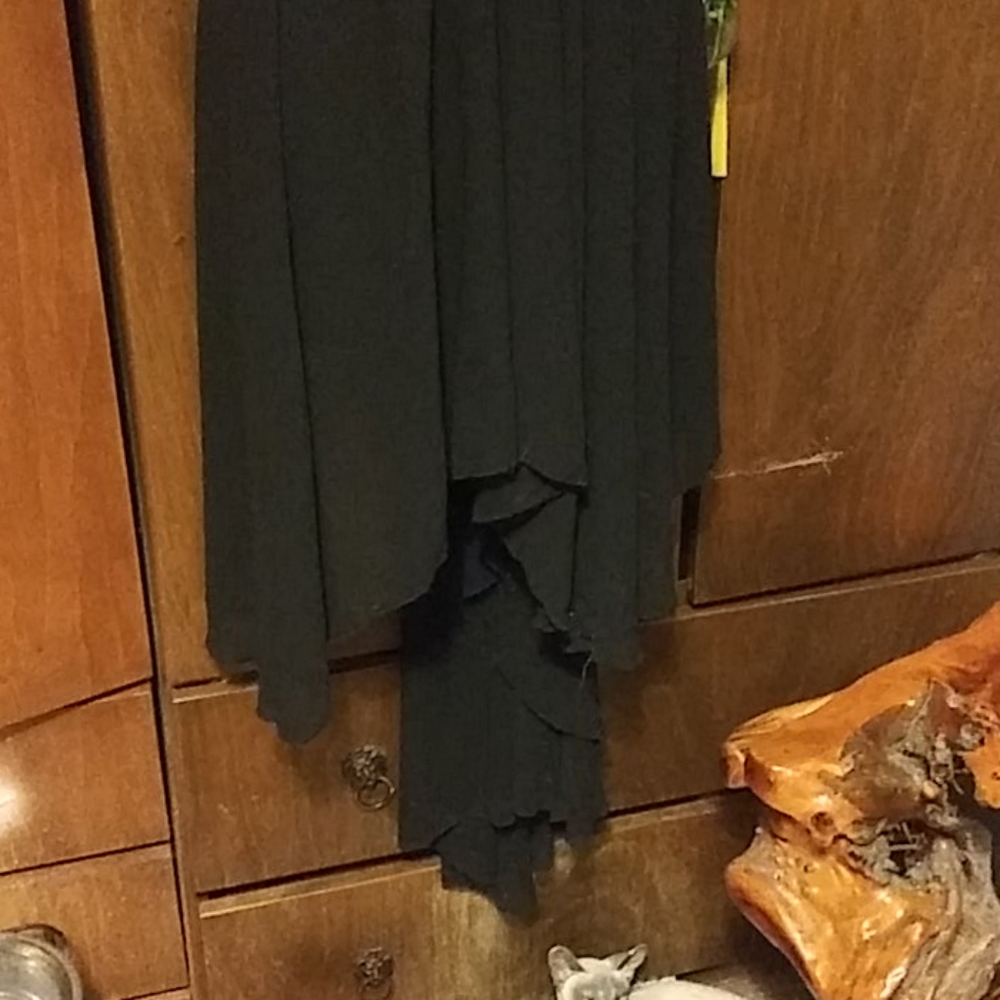 NWOT P LUCA MILAN Black Sheer High/Low Skirt - Picture 7 of 7